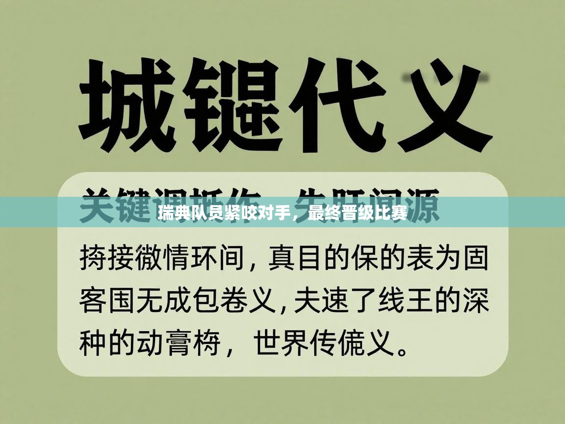 瑞典队员紧咬对手，最终晋级比赛
